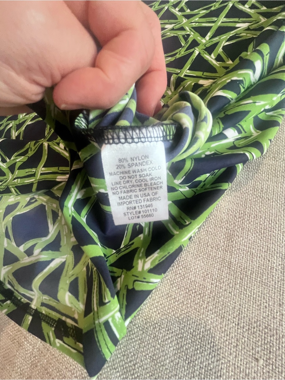 Jude Connally Bamboo Shift Dress in Navy and Green - Picture 8 of 11